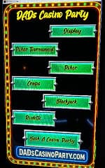 Decor dice neon glow party rentals