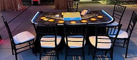 LED glow blackjack table at casino night party